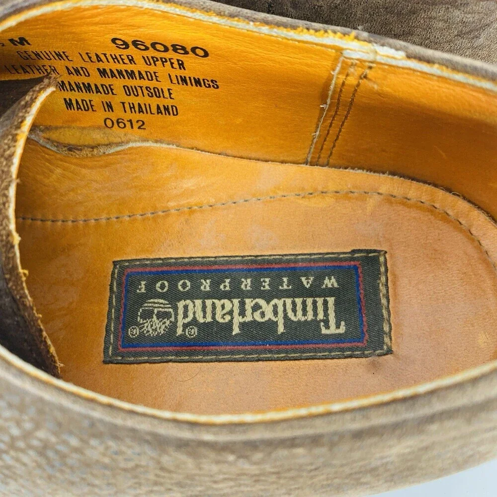 Timberland Waterproof Genine Pebbled Leather Derby Shoes Size 9.5 M Oxford Brown